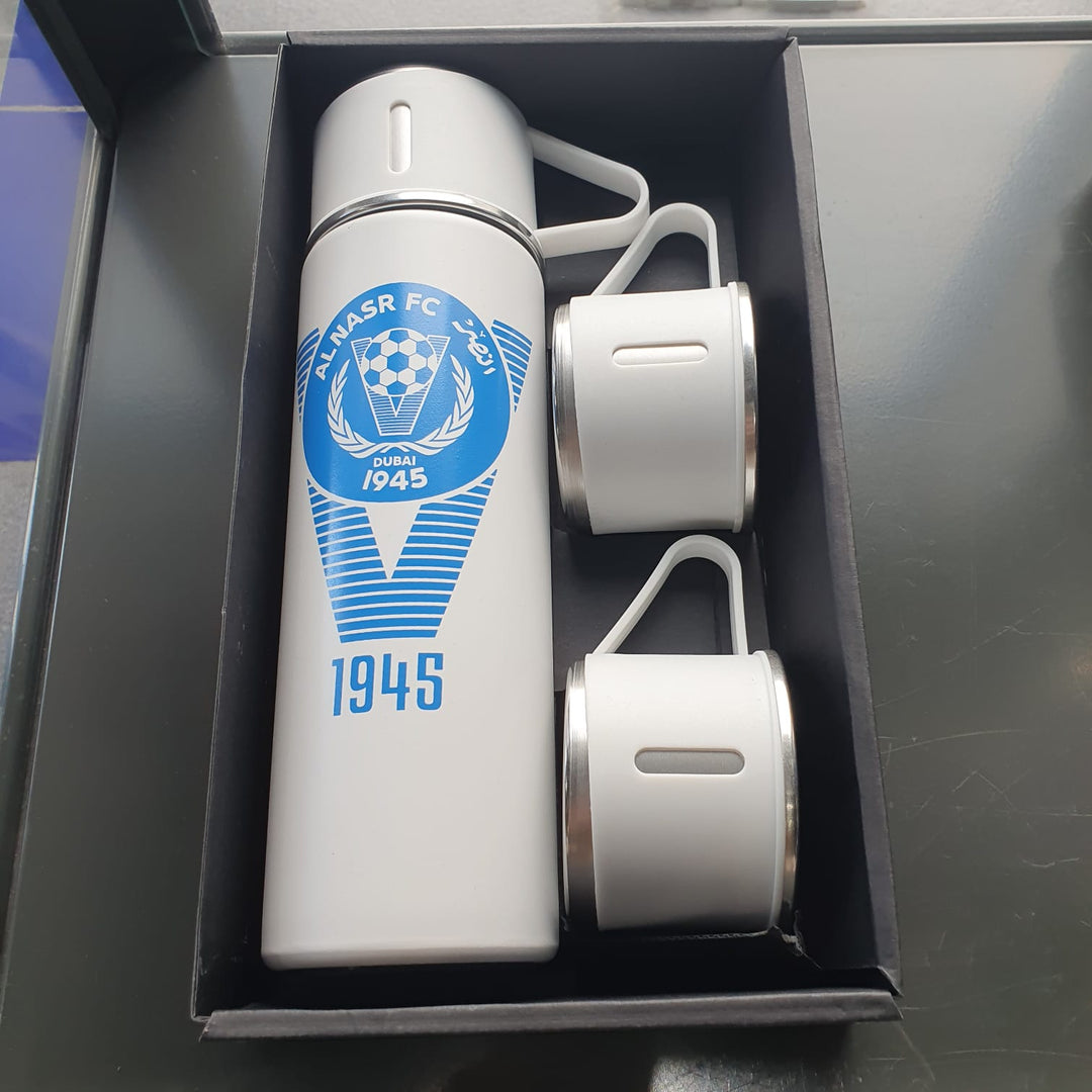 SET OF CUPS AND BOTTLE